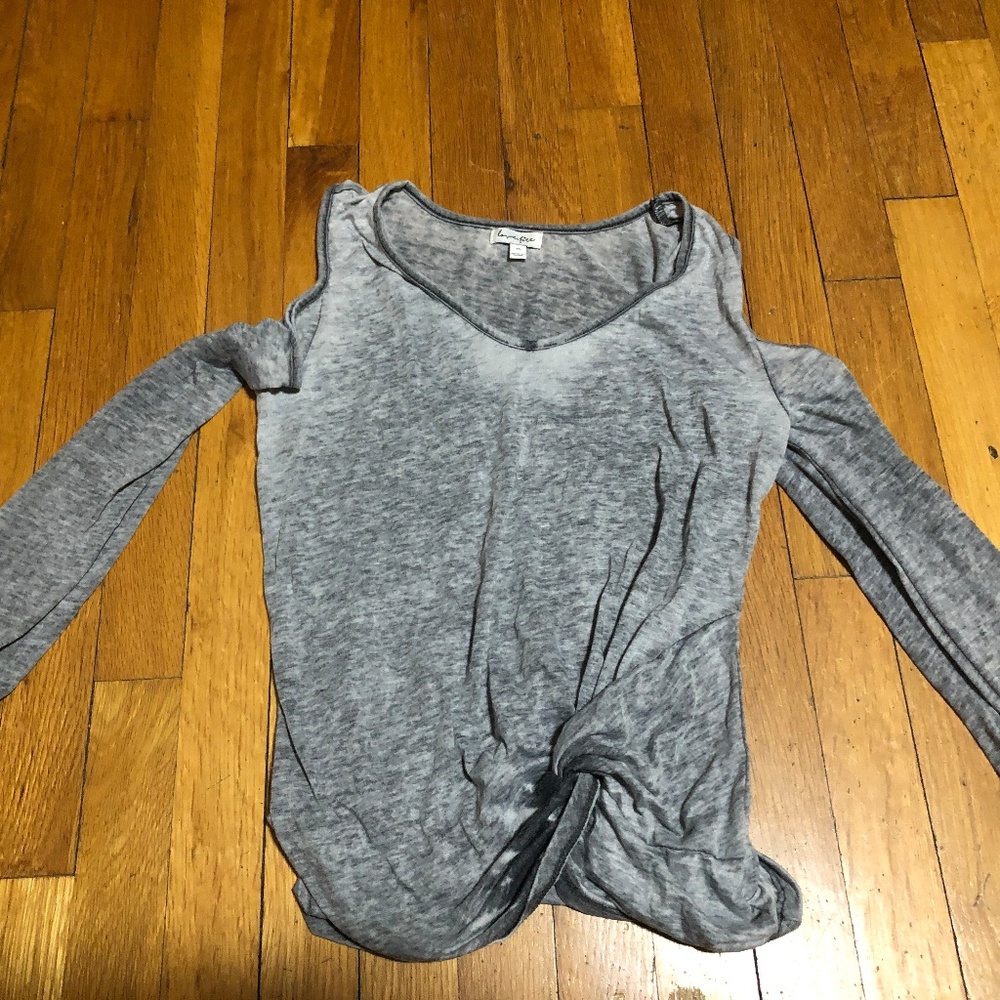 Grey Open Shoulder long sleeve